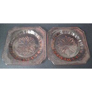 Vintage Pink Adam Depression Glass 2 Bread & Butter Plates 3 Saucers Jeanette